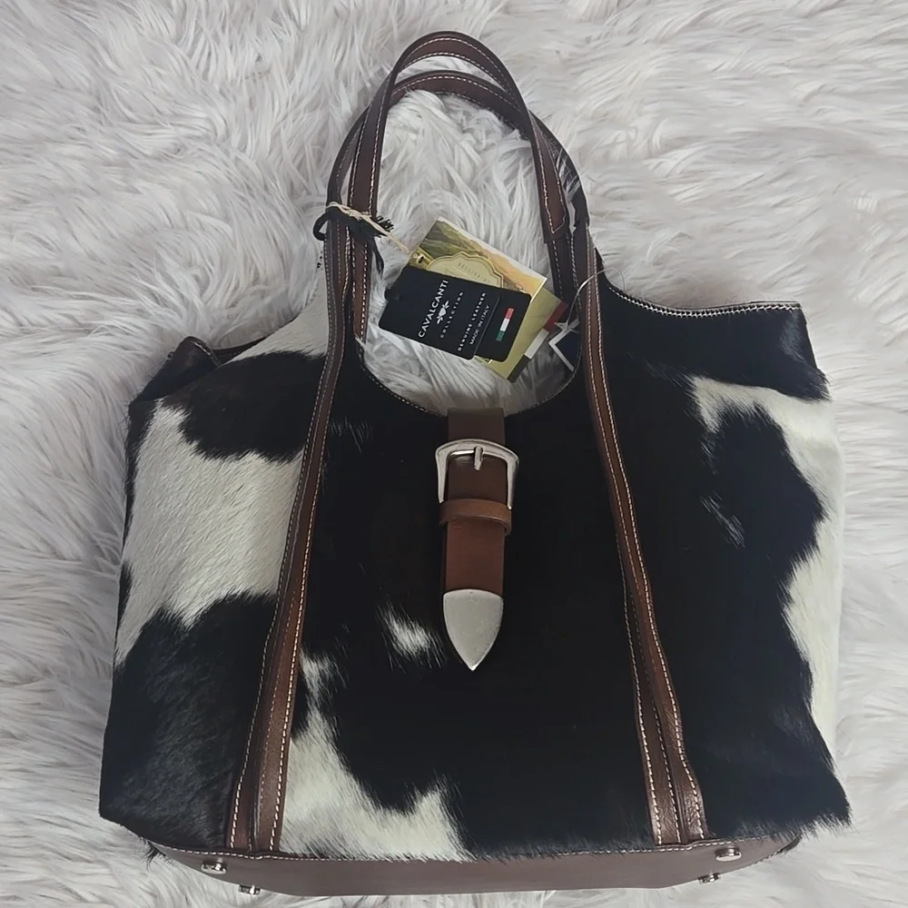 Cavalcanti Calf Hair Cow NWT Genuine Leather Hobo Bag